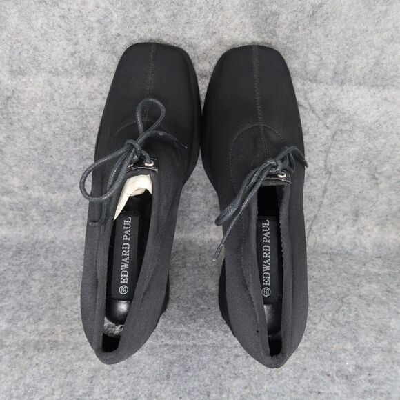 Edward Paul Shoes Women 8.5 Wedge Oxford Fashion Platform Lace Up Academia Black - Picture 9 of 16